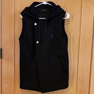 Lucas Hugh Black Hooded Vest